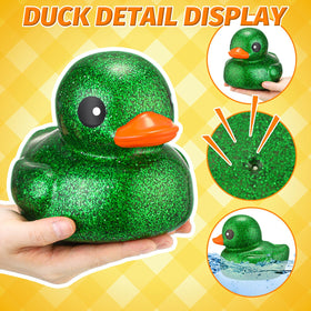 Honoson giant glitter rubber duck green perfect for party favors and imaginative play.