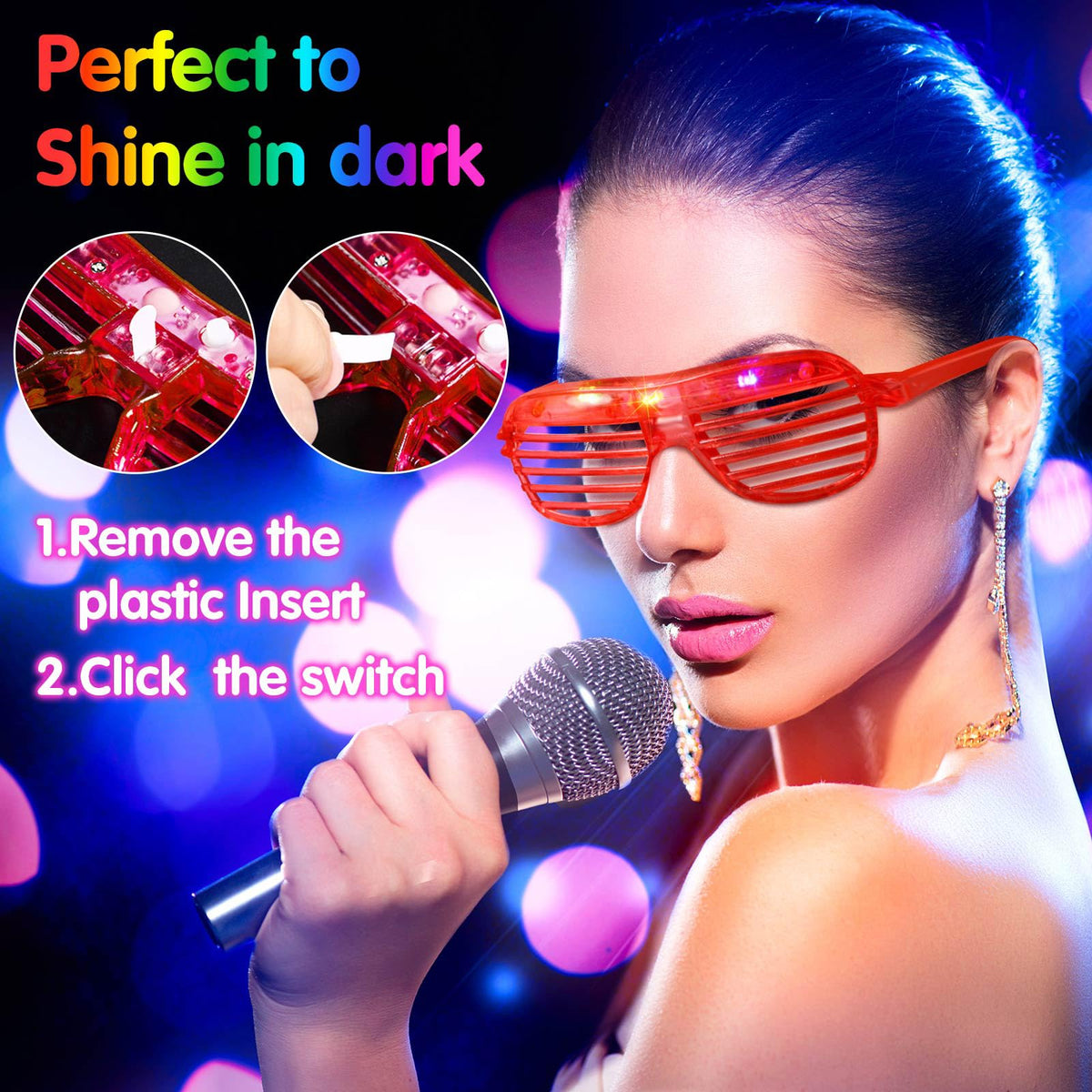 Honoson LED glasses glow in the dark, ideal for concerts and raves.