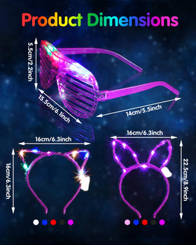 Honoson LED cat ear headband blue for playful nightlife.