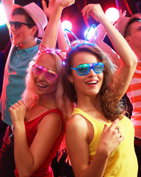 Honoson LED glasses in multi-color glow for photos and parties.