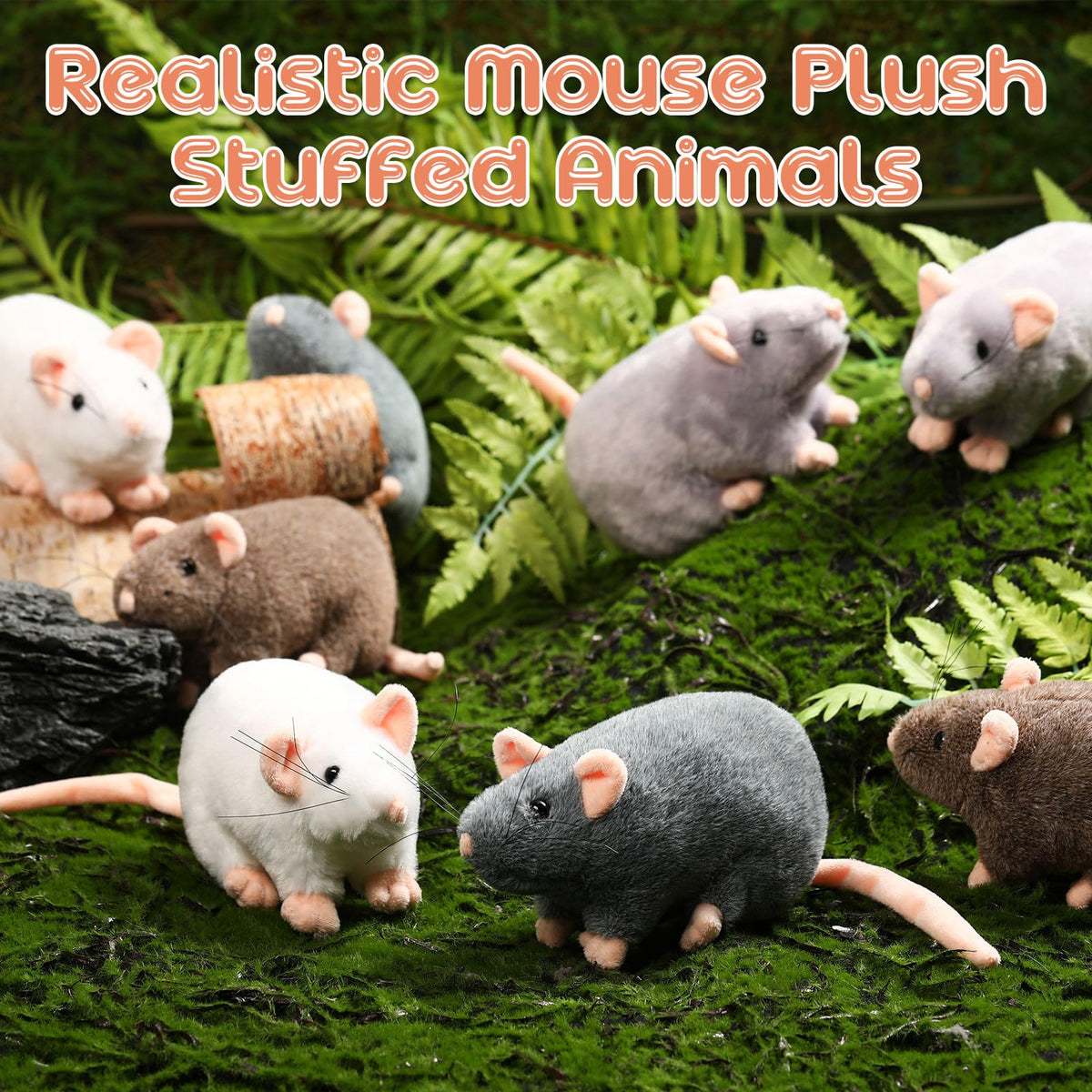 Honoson detailed rat plush with pointy nose and whiskers for storytelling.