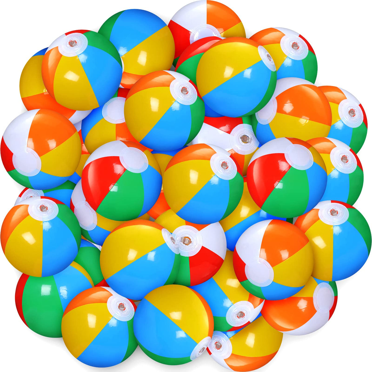 Honoson mini beach ball 50-pack uninflated front view, easy setup for quick summer fun.