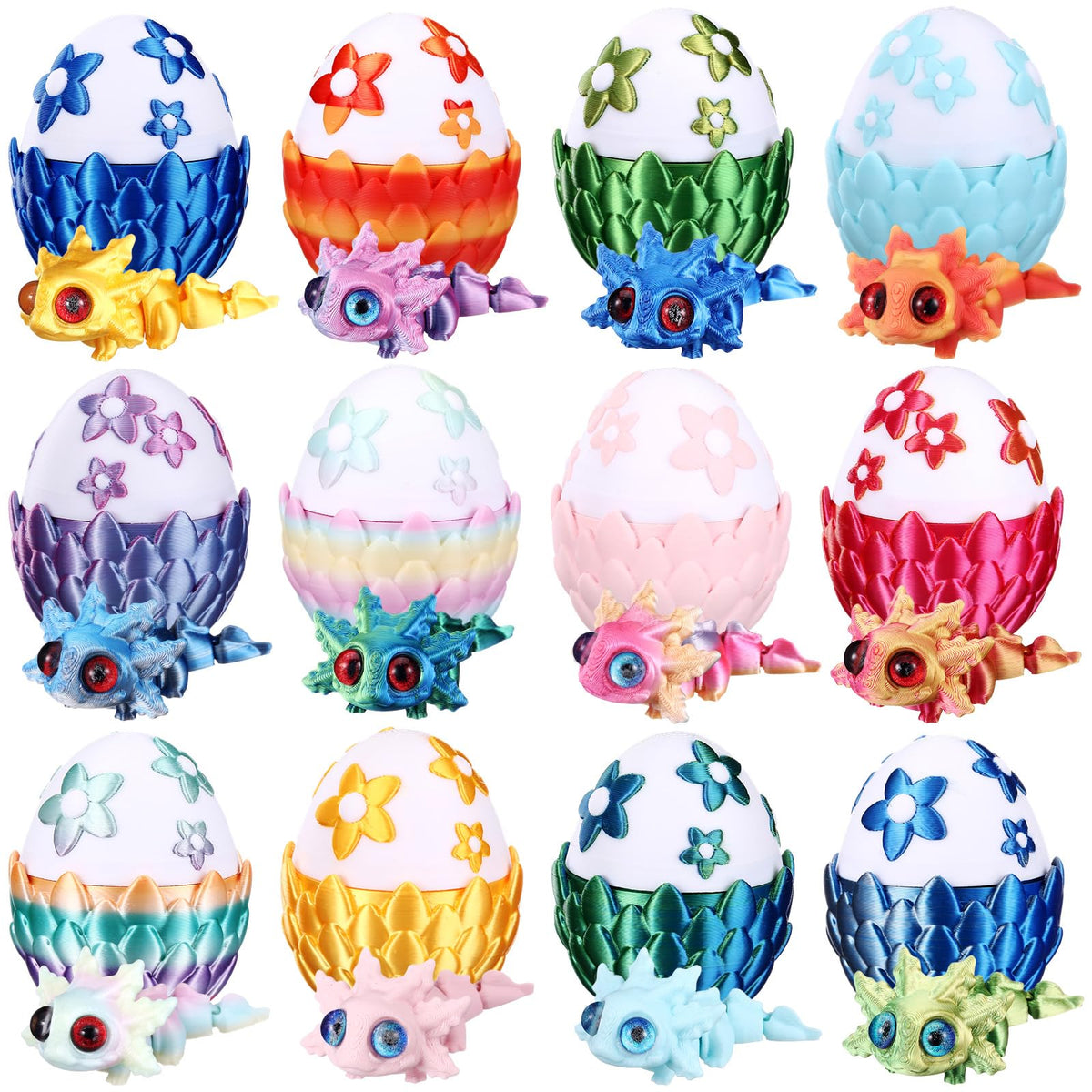 Honoson PLA dragon eggs with axolotl inside for kids crafts.
