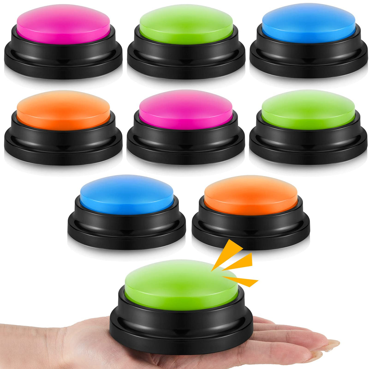 Honoson recordable buzzers eight-piece set for interactive trivia use