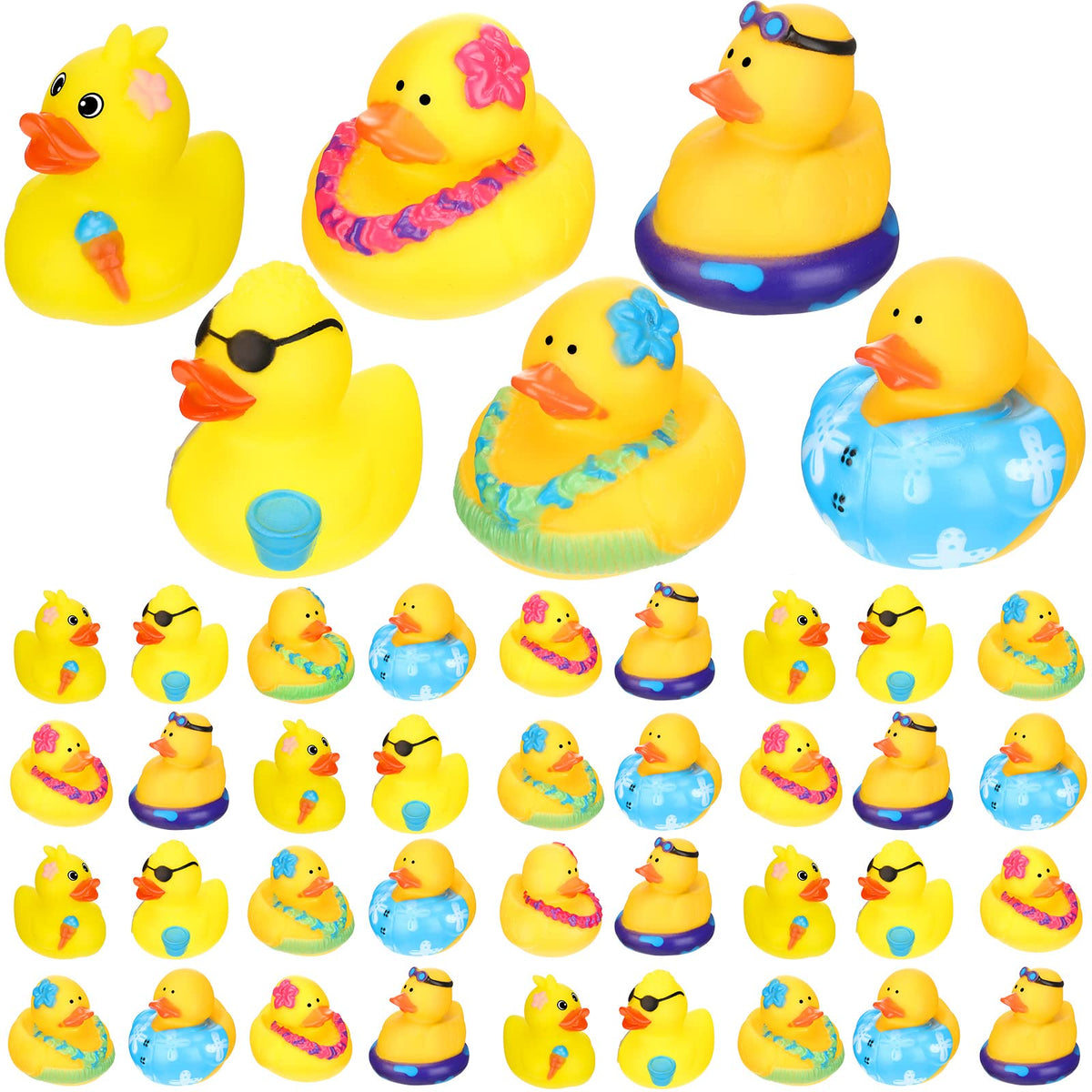 Honoson 36-piece rubber duck bulk set shown for playful bath time and party decor