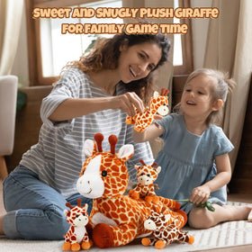 Honoson Valentine Giraffe set-display plush collection ideal for gift-giving and parties.