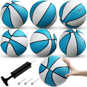Honoson 6-pack water basketballs in light blue with black trim ready for pool play.