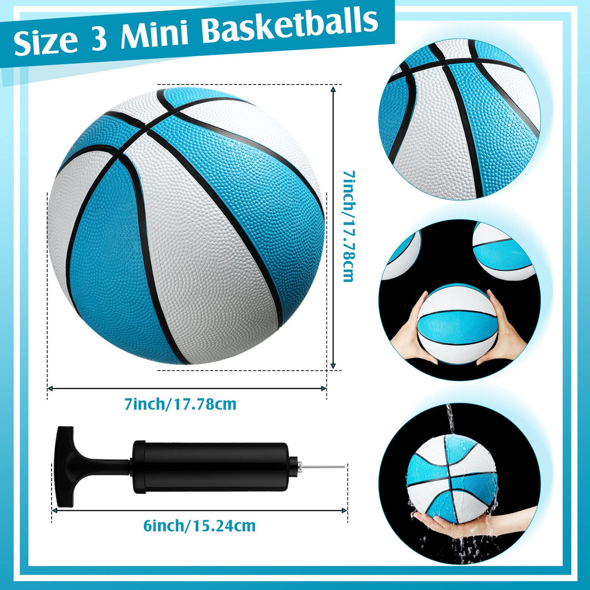 Honoson water basketball side view, rugged rubber designed for lake games.
