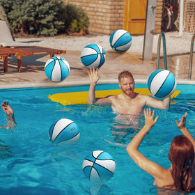 Honoson water basketball floating in a pool during a sunny session.