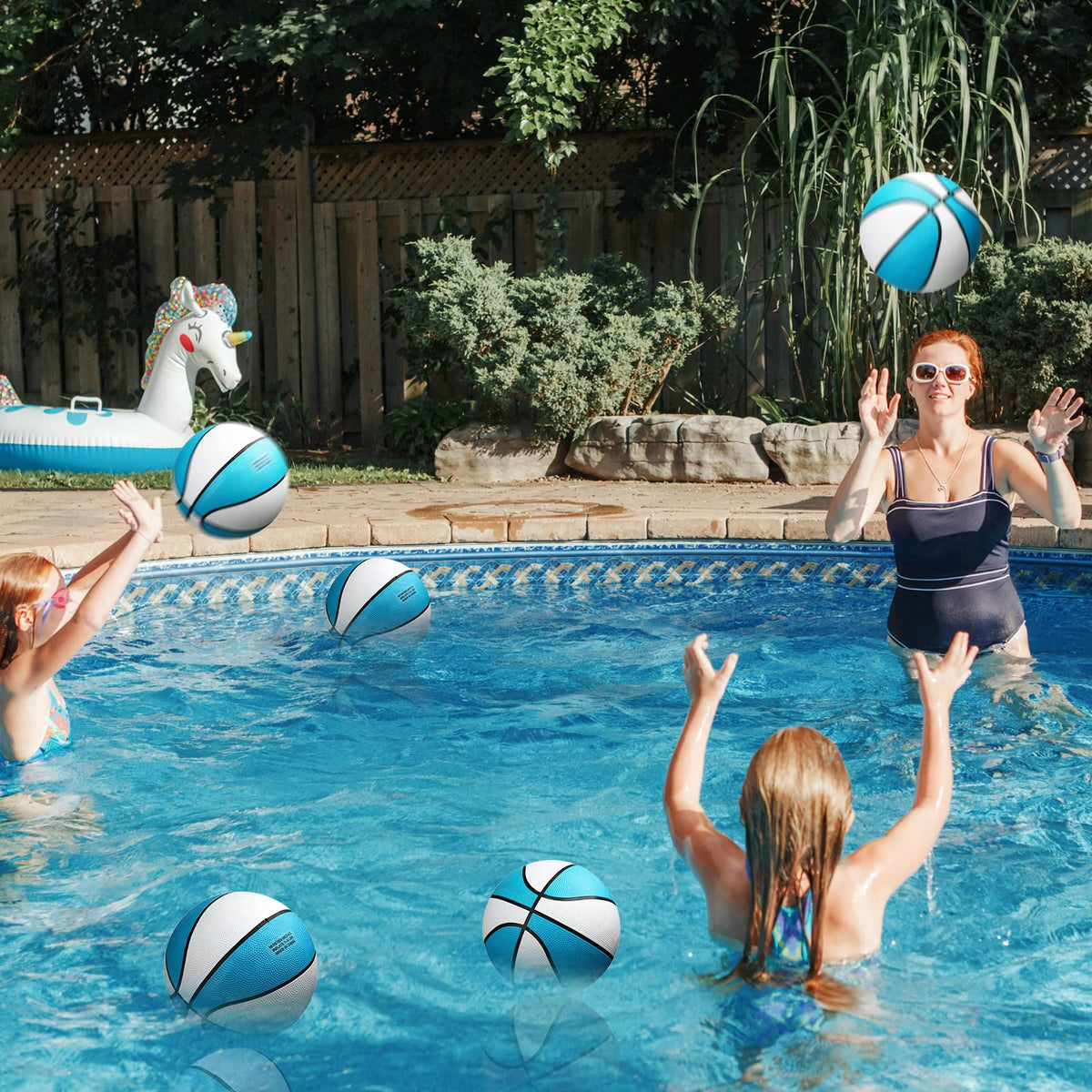 Honoson 9-inch regulation-size water basketball suitable for pool hoops.