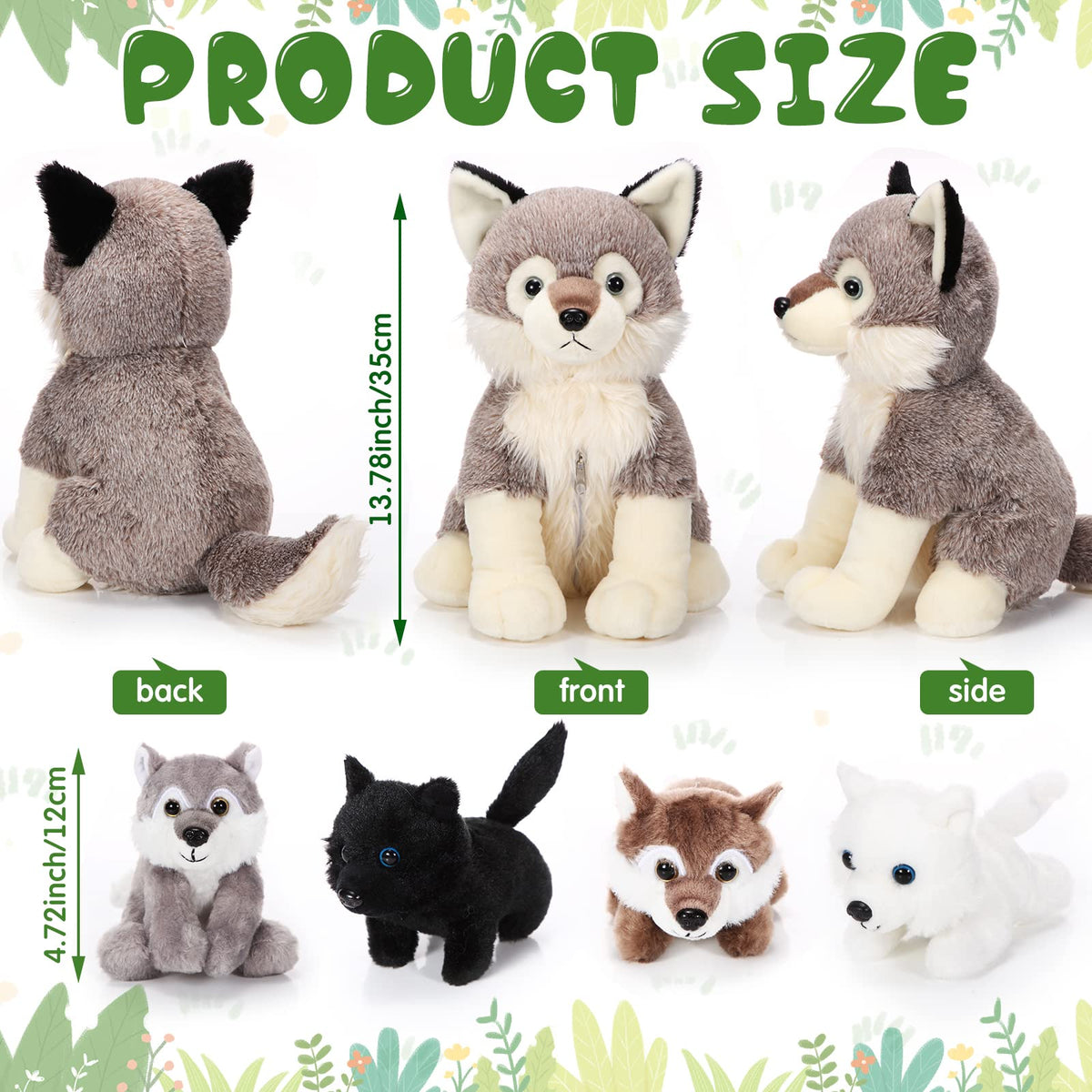 Honoson wolf plush belly opening; interactive storytelling and role play for kids