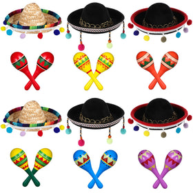 Honoson wooden fiesta maracas showcase bright patterns for engaging photo moments.