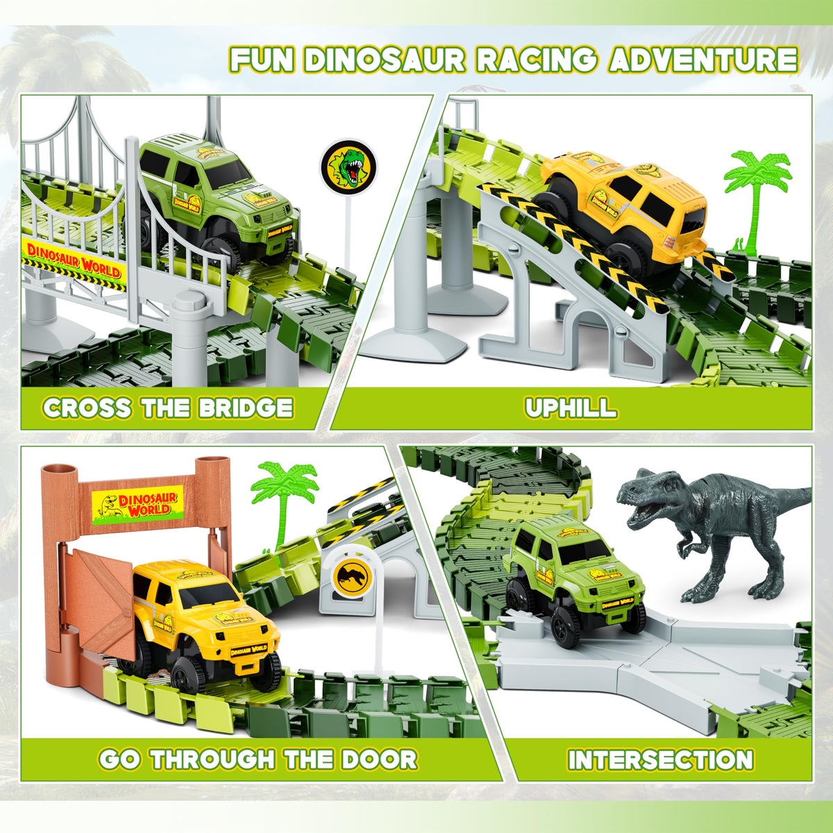 Hony Dinosaur Tracks two dinosaur figures invite storytelling adventures.