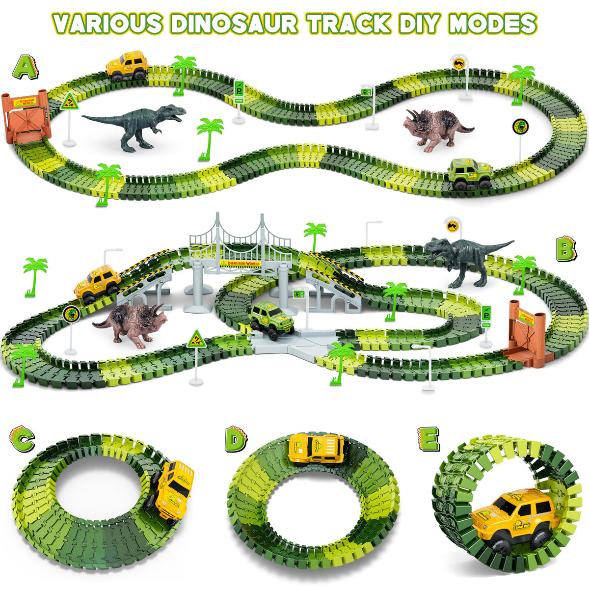 Hony Dinosaur Tracks track layout flexibility supports new route designs.
