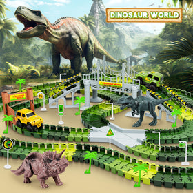 Hony Dinosaur Tracks road signs and slopes enable realistic route planning.