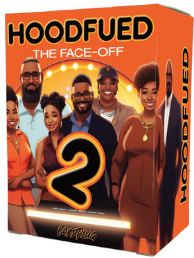 HoodFued 2 box front, ideal for game nights and gatherings.