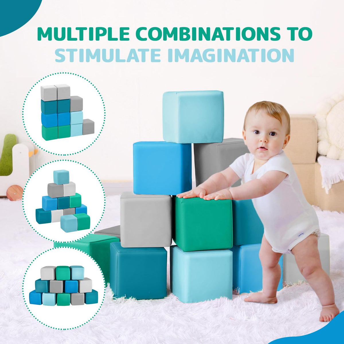 Hoohtoot colorful blocks brightening the playroom and aiding color recognition