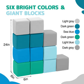 Hoohtoot giant soft blocks in bright colors encourage creative construction