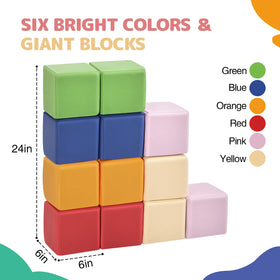 Hoohtoot giant-stacking-blocks inspire cooperative play and fine motor skills during indoor sessions.