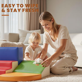 Hoohtoot indoor baby gym provides cozy, developmental play at home.