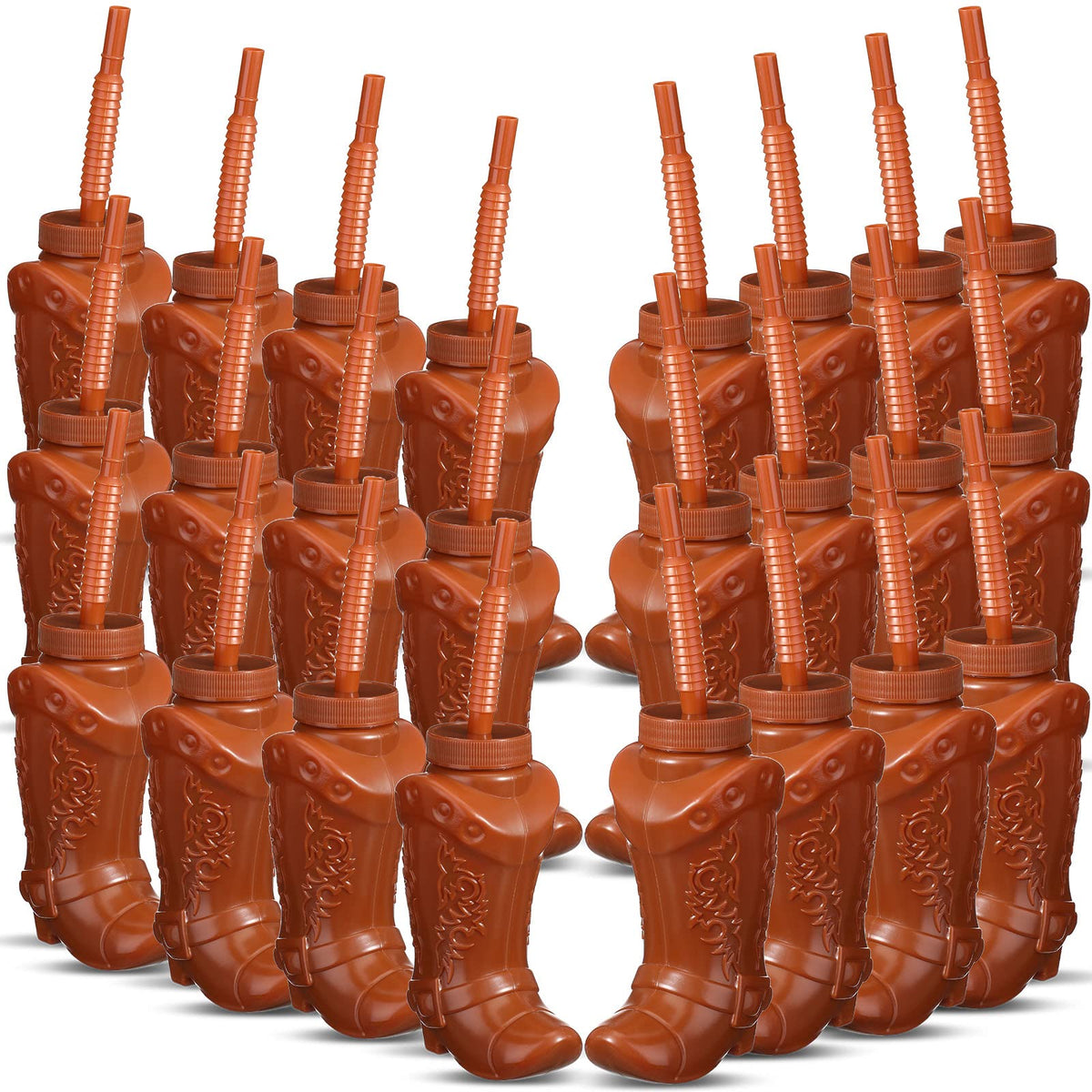 Hoolerry cowboy boot cup with lid for spill-free serving at parties.