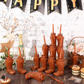 Hoolerry western party design cowgirl boot silhouette on table
