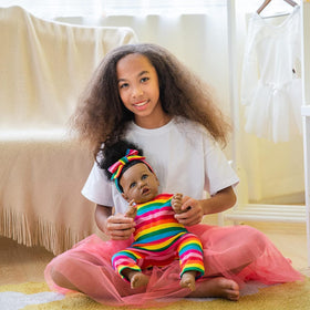 HOOMAI African American realistic girl doll for immersive storytelling