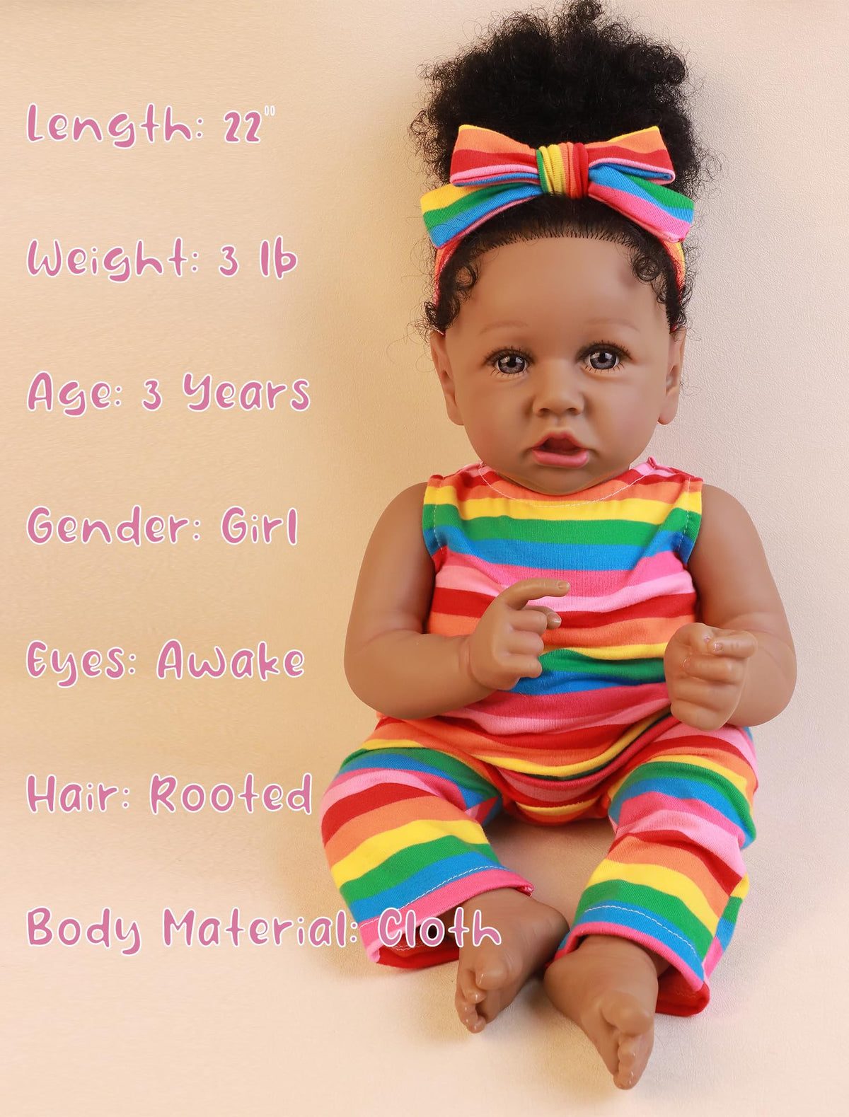 HOOMAI 22.8-inch doll with poseable limbs in natural pose