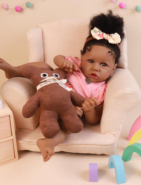 HOOMAI reborn doll with blue eyes and rooted hair for imaginative play