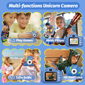 HOOMOON kids camera selfie dual-lens design for selfies.