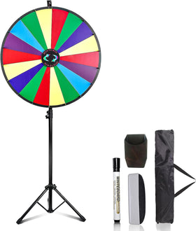 Hooomyai 30 inch prize wheel front view with colorful slots for event attention
