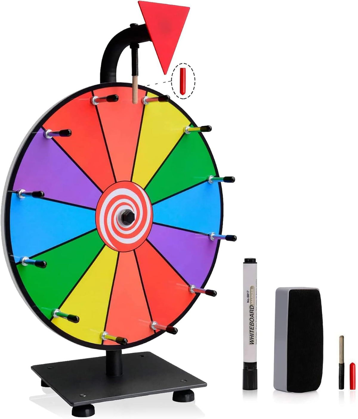 Hooomyai wheel with wooden and red rubber clickers for varied sounds