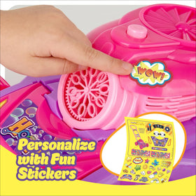 Hoopi Extreme Bubbles lawn mower with stickers for decorating and personalization.
