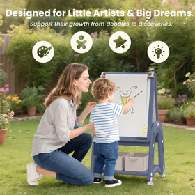 Hoopyosms easel set adds magnets, letters, and numbers for learning play.