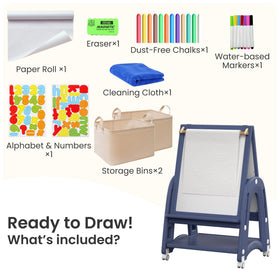 Hoopyosms adjustable height easel grows with your child.