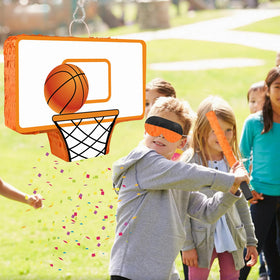 Hooqict basketball pinata side detail showing durable cardboard structure.