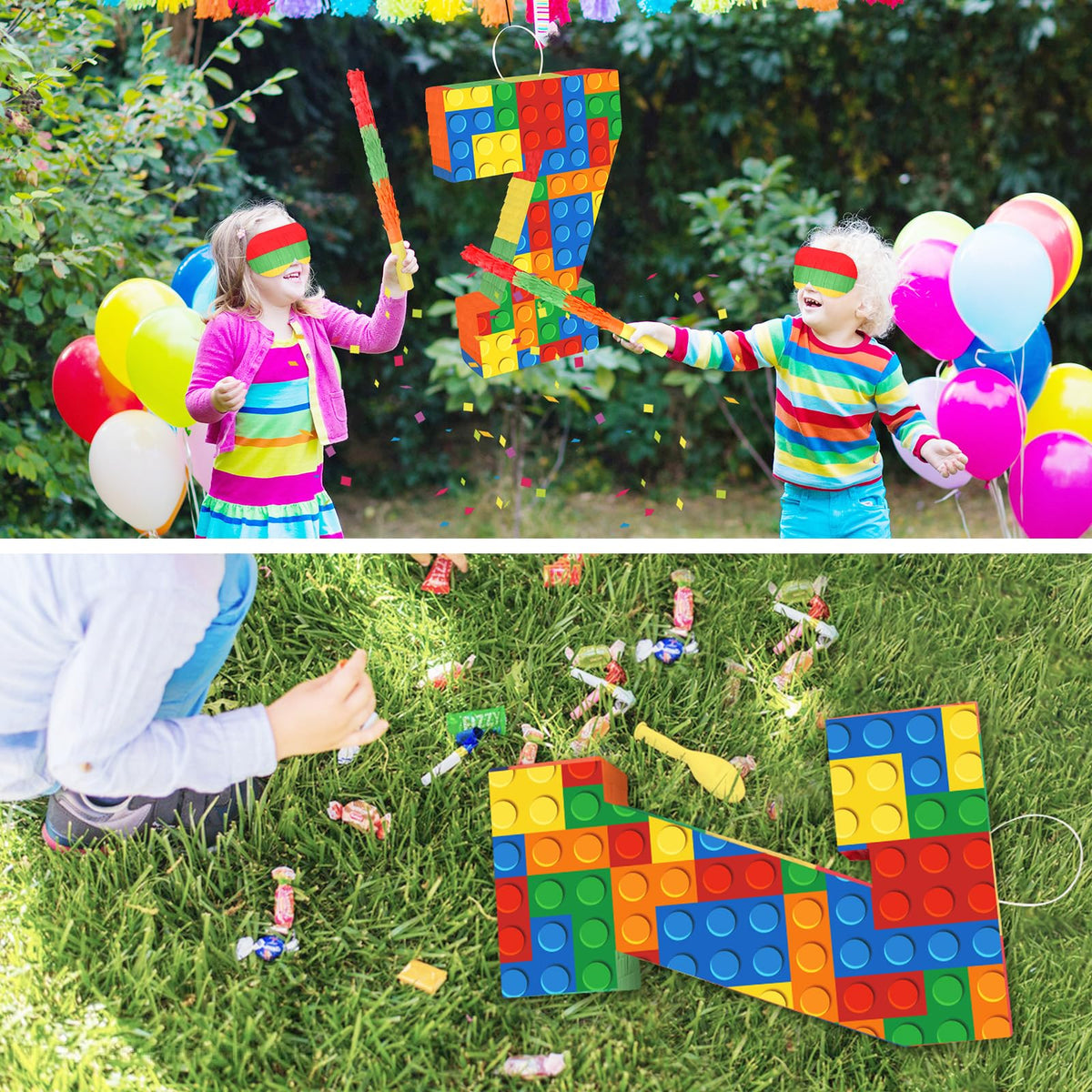 Hooqict pinata size 16-10-3 inches fits ceiling displays.