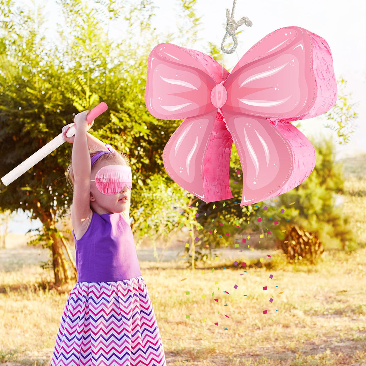 Hooqict pink bow pinata decorated for pink party decor setup