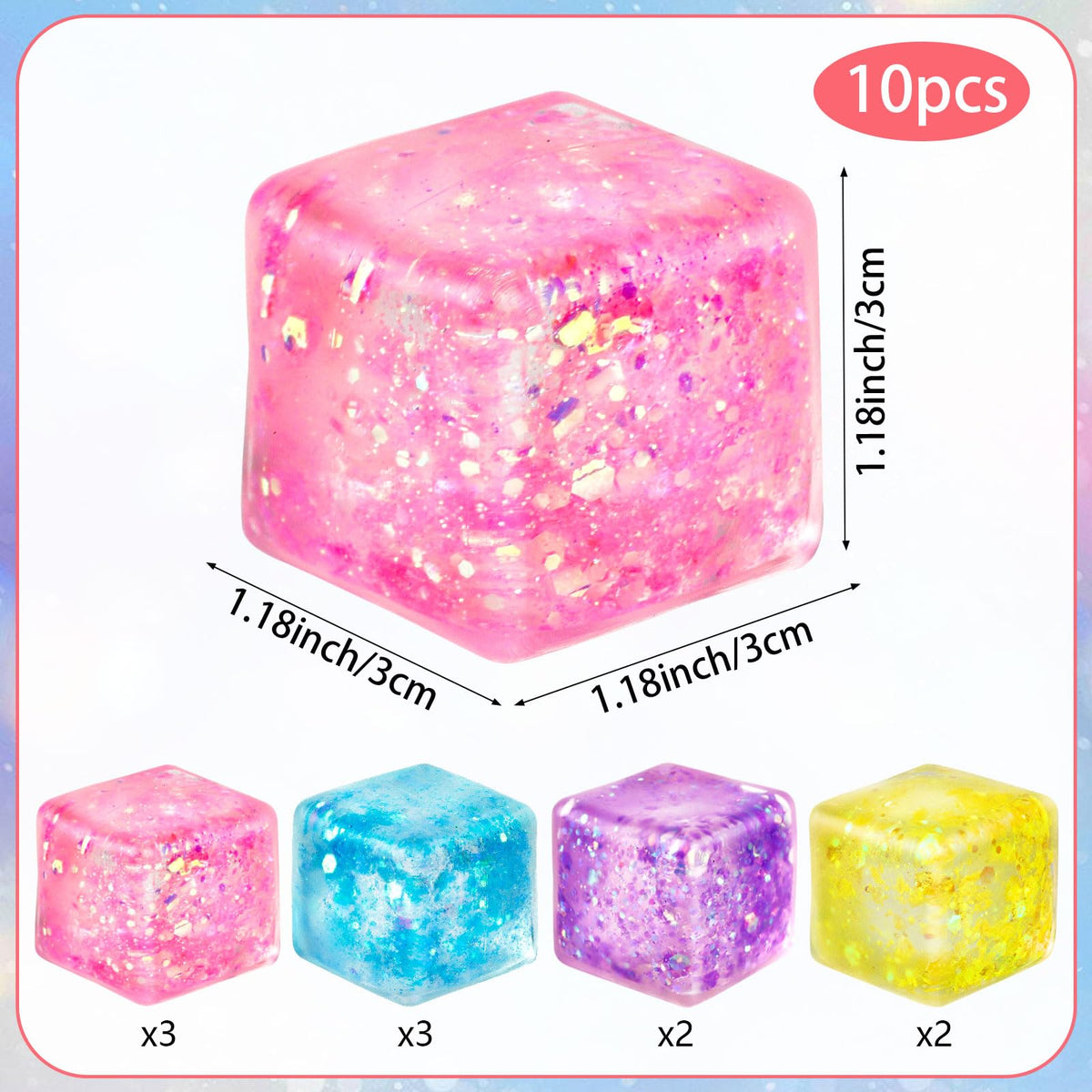 Hooqict stress cube pink ice, soothing squeeze for study focus