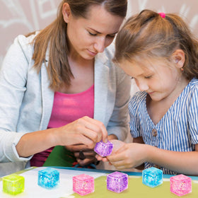 Hooqict stress cube yellow ice, bright handheld fidget for mood support