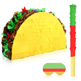 Hooqict taco pinata set front view with vibrant colors for festive decor