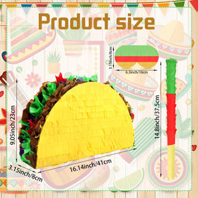 Hooqict taco pinata set side view highlighting sturdy construction