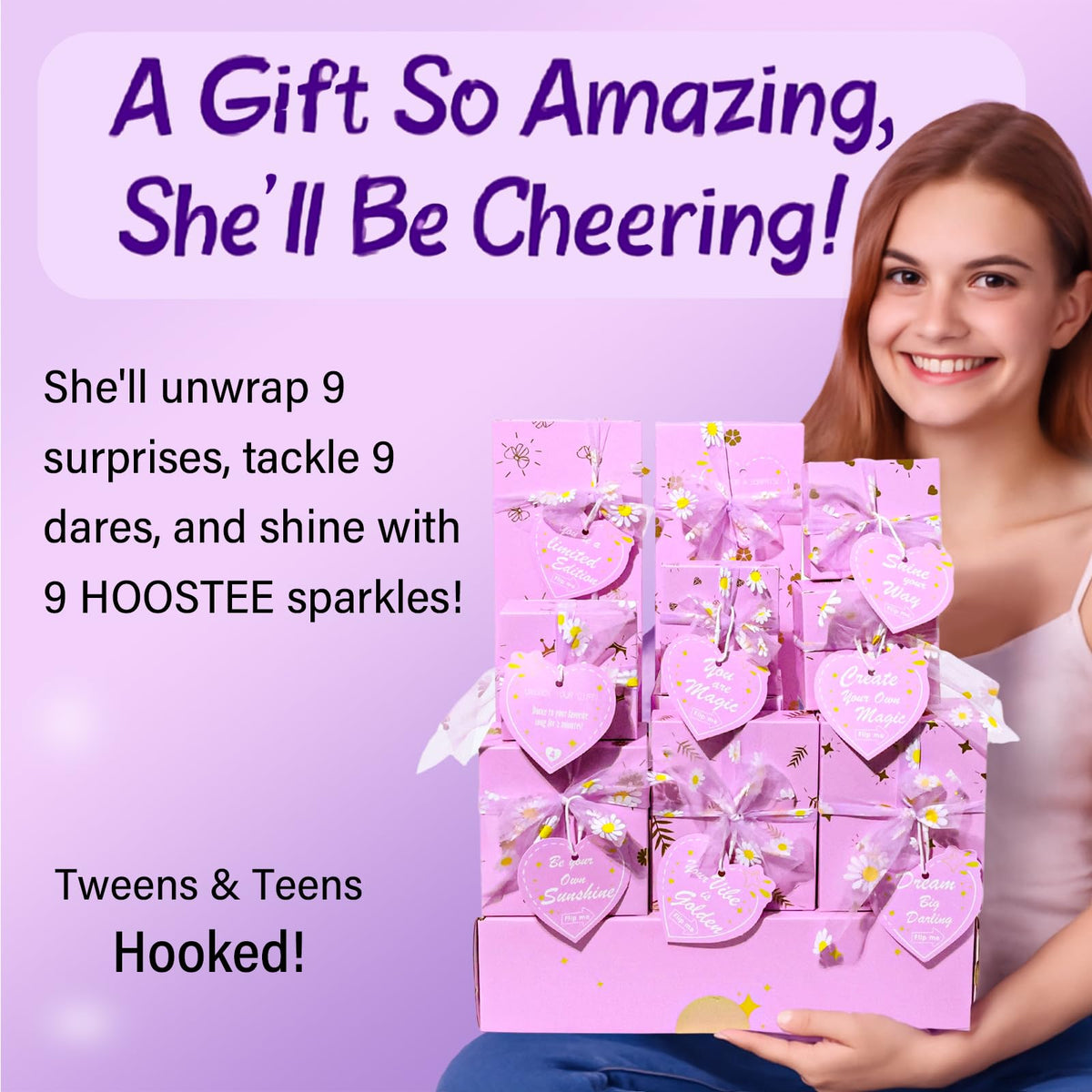 Hoostee 11-piece surprise boxes ready for unboxing joy.