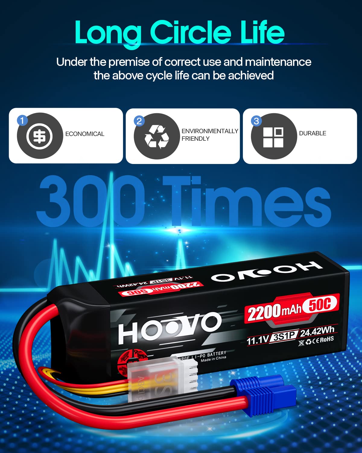 HOOVO stable-discharge curve supports predictable power during flights.
