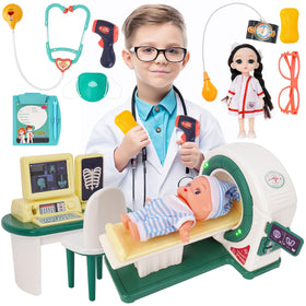 HOPANDOS doctor kit toddler stethoscope for immersive pretend play with heartbeat sounds.