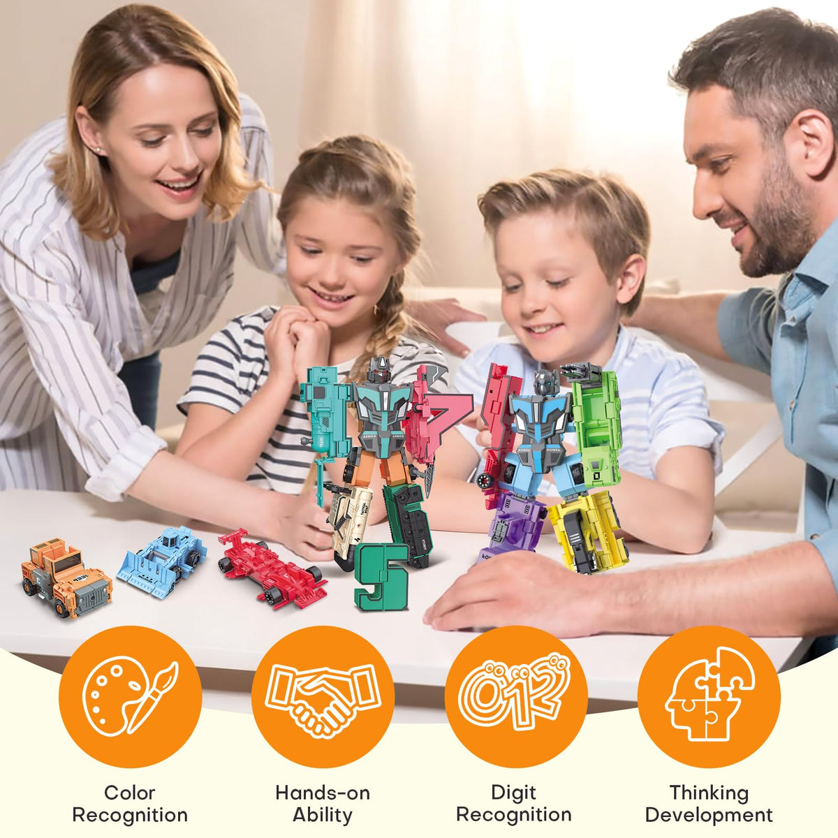 HOPANDOS Number Robots safe-durable-plastic design with smooth edges for little hands.