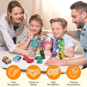 HOPANDOS Number Robots safe-durable-plastic design with smooth edges for little hands.