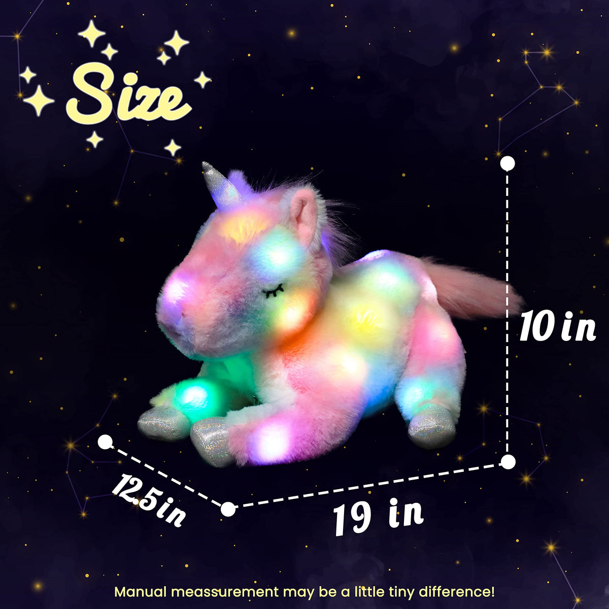 Hopearl three rainbow baby unicorns with pink manes for pretend tea parties
