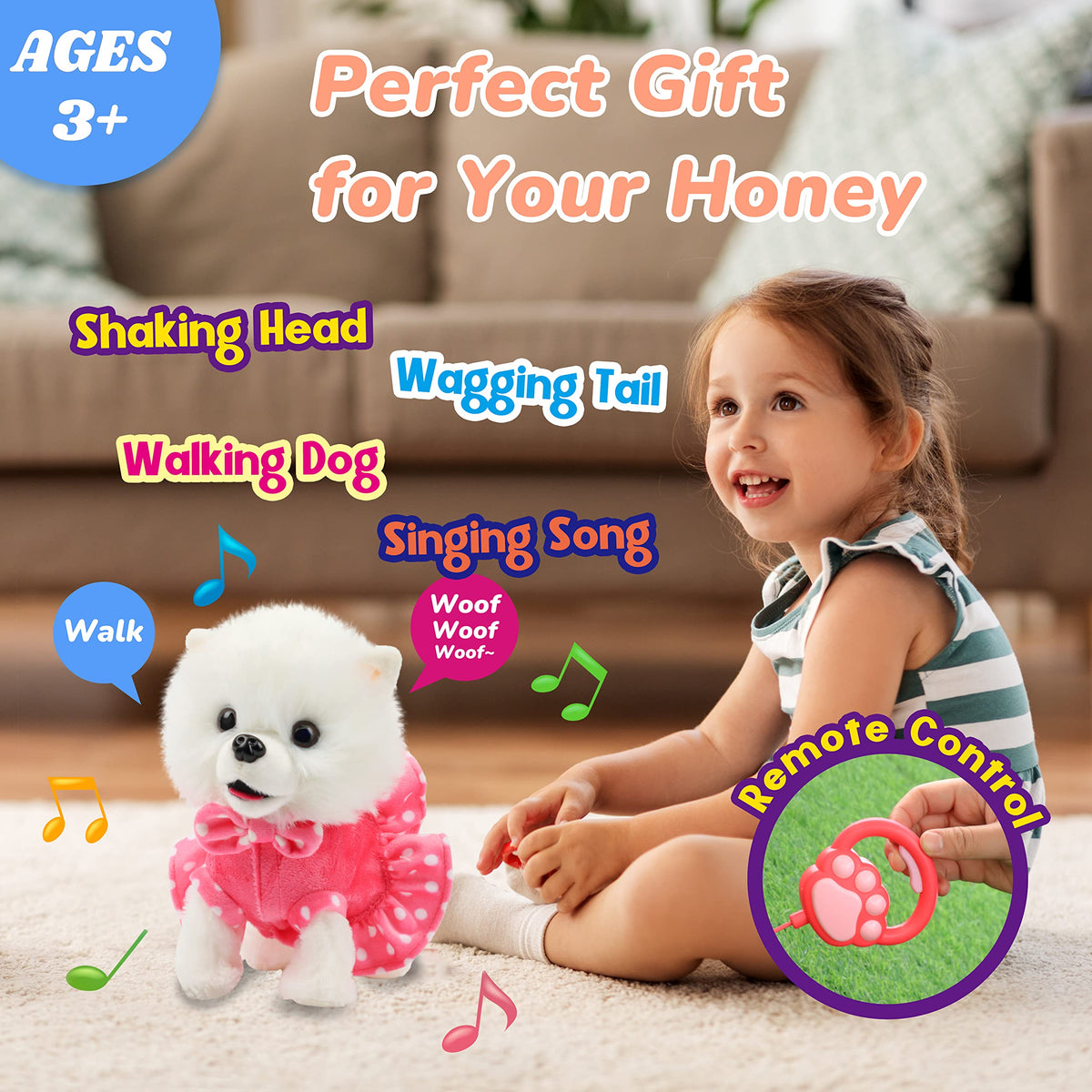 Hopearl compact 10-inch pomeranian fits small hands for portable play
