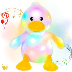 Hopearl LED musical duck plush light-up glows softly for bedtime comfort.